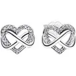 Pandora Sparkling Infinity Heart Stud Earrings