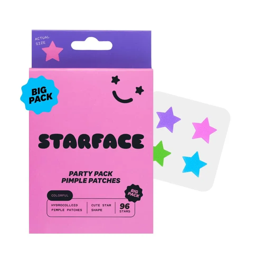 Starface Party Pack Big Pack Hydro-Stars, Colorful Hydrocolloid Pimple Patche...