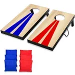 GoSports Portable Junior Cornhole Game Set with 6 Bean Bags Blue/Red Decal