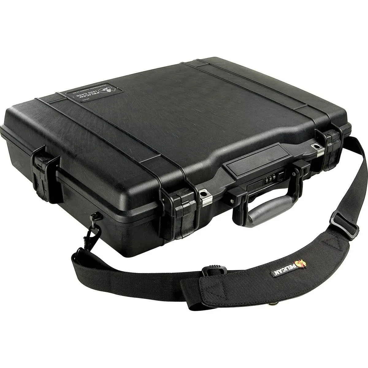 PELICAN Protective Case: 13 1/8 in x 18 7/8 in x 3 7/8 in Inside, Black, Stationary, 7 lb Wt