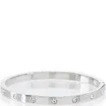 Kate Spade Set in Stone Hinged Bangle - Clear/Silver