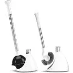 Plunger and Toilet Brush Bundle, White