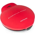 Nostalgia EQM10 Deluxe 10-Inch 6-Wedge Electric Quesadilla Maker with Extra Stuffing Latch - Red