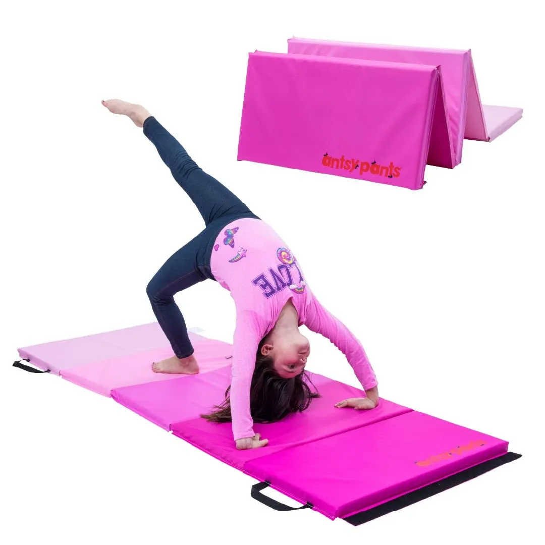 Antsy Pants Tumbling Mat – Gymnastics Mat, Easy to Clean Pink Ombre Colors 