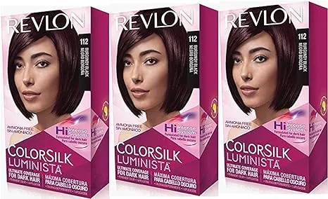 Revlon Colorsilk Luminista Haircolor, Burgundy Black, 3 Count