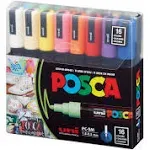 Posca 16-Color Paint Marker Set, PC-5M Medium