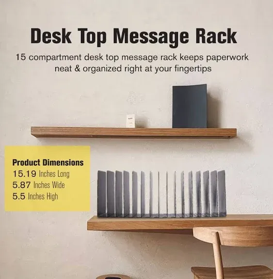 MMF Industries STEELMASTER Desk File Organizer | 15 Compartments | Scratch & Chip-Resistant Finish | Durable Steel Construction | Vertical File Organizer