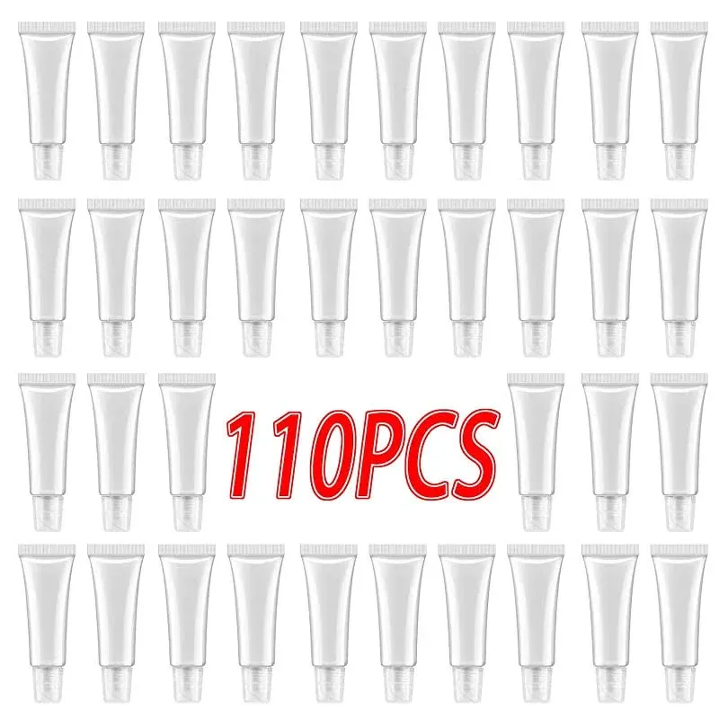 HRLORKC 110pcs 10ml Empty Tubes Lip Empty Lip Gloss Containers for Lip Gloss Balm Cosmetic