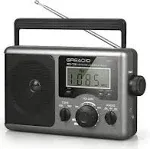 Greadio Portable Shortwave Radio+AM FM Portable Radio Transistor Radio with Best Reception,Battery Operated by 4 D Cell Batteries or AC Power,Big Speaker,Earphone Jack for Gift, Home, Outdoor