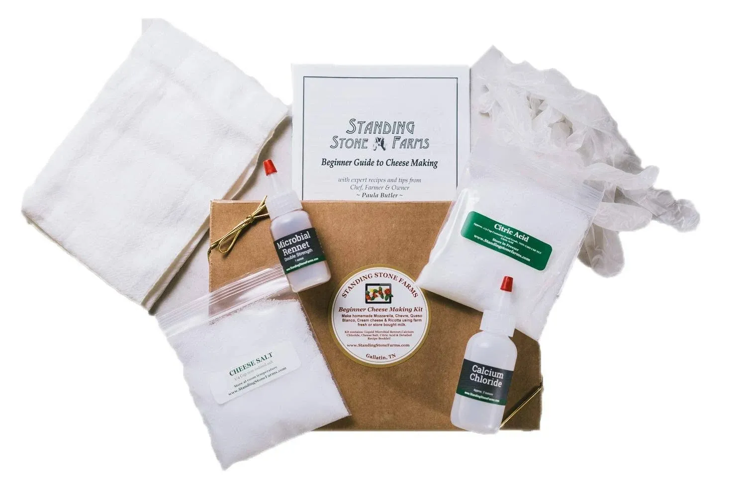 Basic Beginner Cheese Making Kit - Mozzarella, Burrata, Burricota, Chevre, Ri...