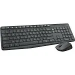 Logitech MK235 Wireless Keyboard and Mouse Combo for Windows, USB Receiver, 15 FN Keys, Long Battery Life, Compatible with PC, Laptop