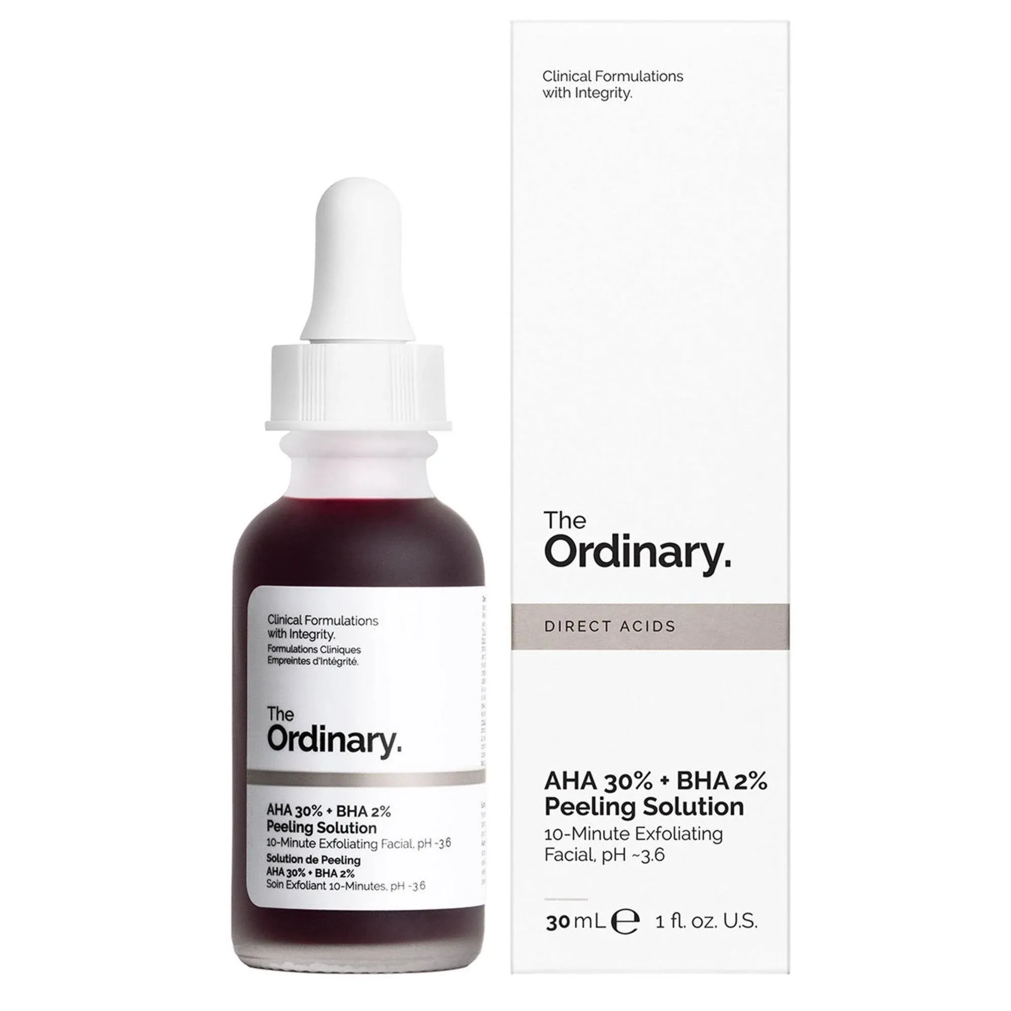 The Ordinary Peeling Solution And Hyaluronic Face Serum! AHA 30% + BHA 2%, Hyaluronic Acid 2% + B5! Help Fight Visible Blemishes And Improve The Look Of Skin Texture & Radiance!