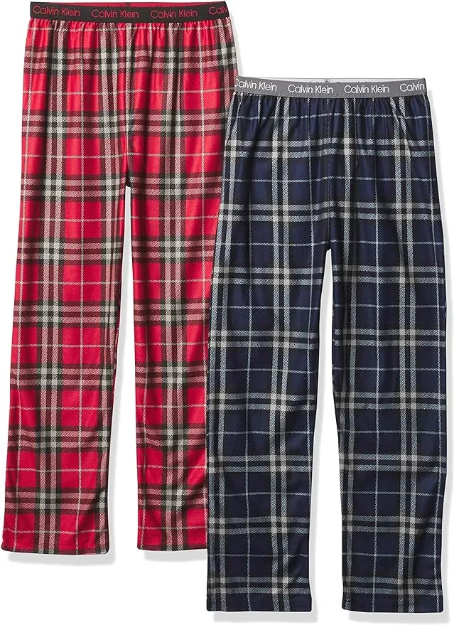 Calvin Klein Boys' Sleepwear Super Soft Brushed Micro Pajama Pants (2 Pack)