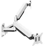 Mount Pro Dual Monitor Wall Mount for 13 to 32 inch Computer Screens, Gas Spring Wall Monitor Arm for 2 Monitors, Each Holds Up to 17.6lbs,