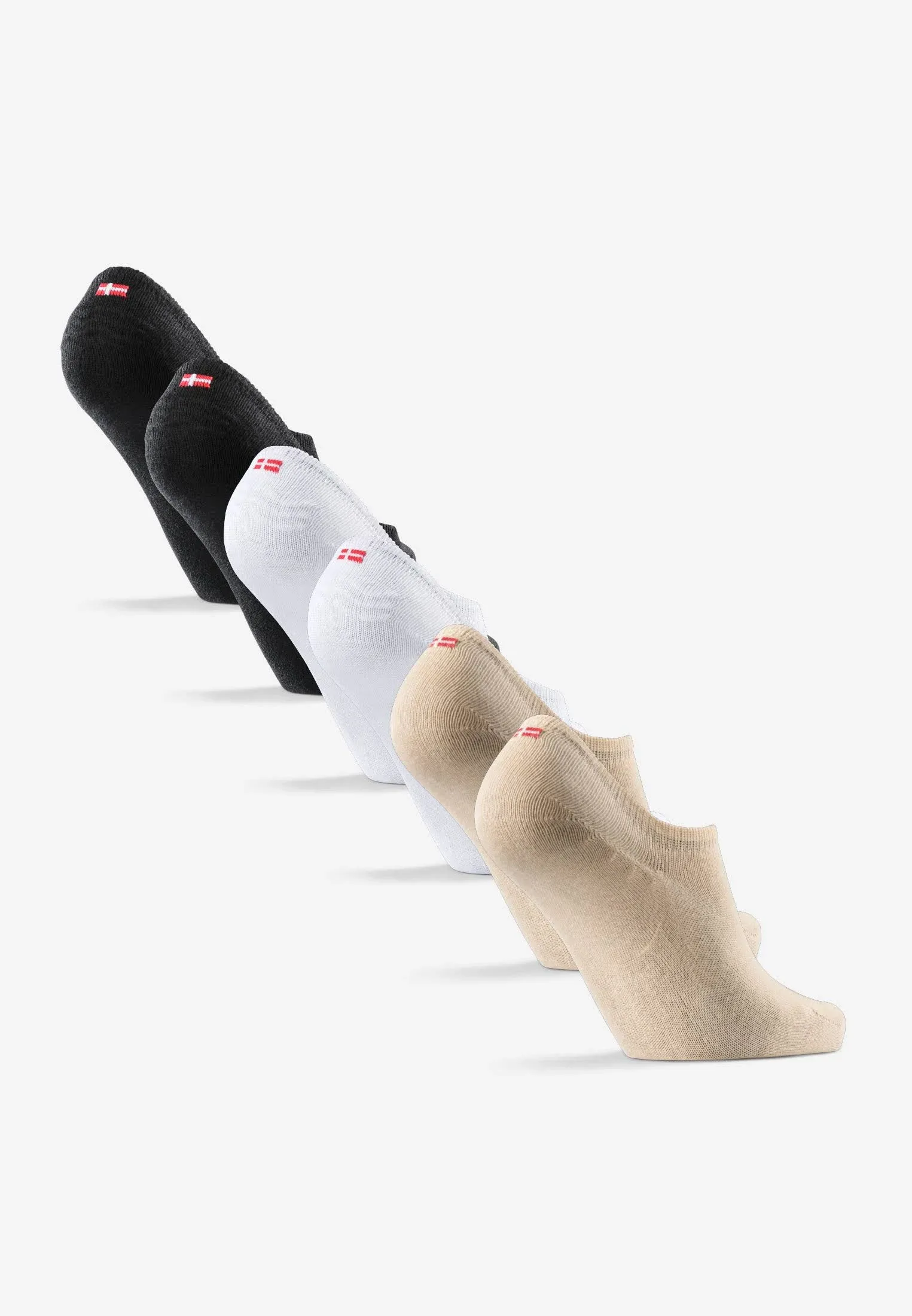 Cotton No Show Socks - Black | White | Beige / 43-47 / 6-Pack