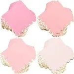 Sparkle and Bash Scalloped Pink and Gold Napkins