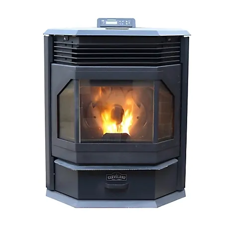 Cleveland Iron Works PSBF66W-CIW Bayfront Pellet Stove, WiFi Enabled, 66 lb Hopper, Black