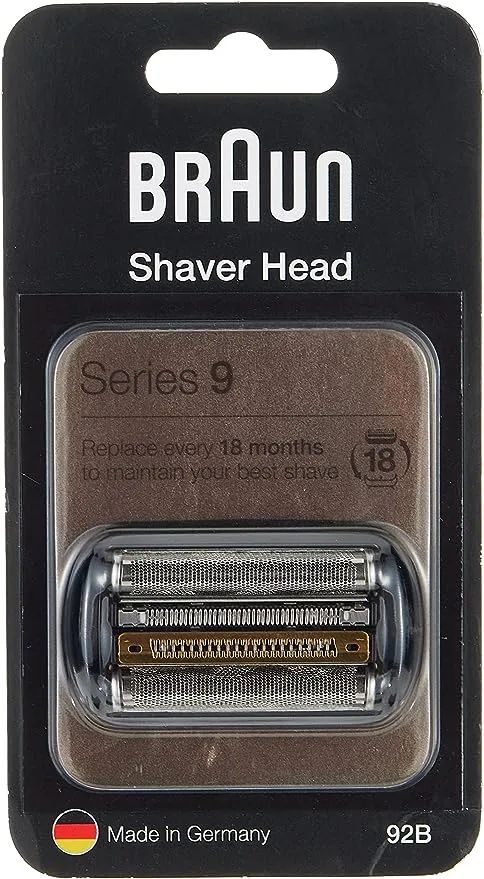 Cabeças de barbeador elétrico Braun Series 9, substituição de cassete de barbear, lâminas de barbear 92S