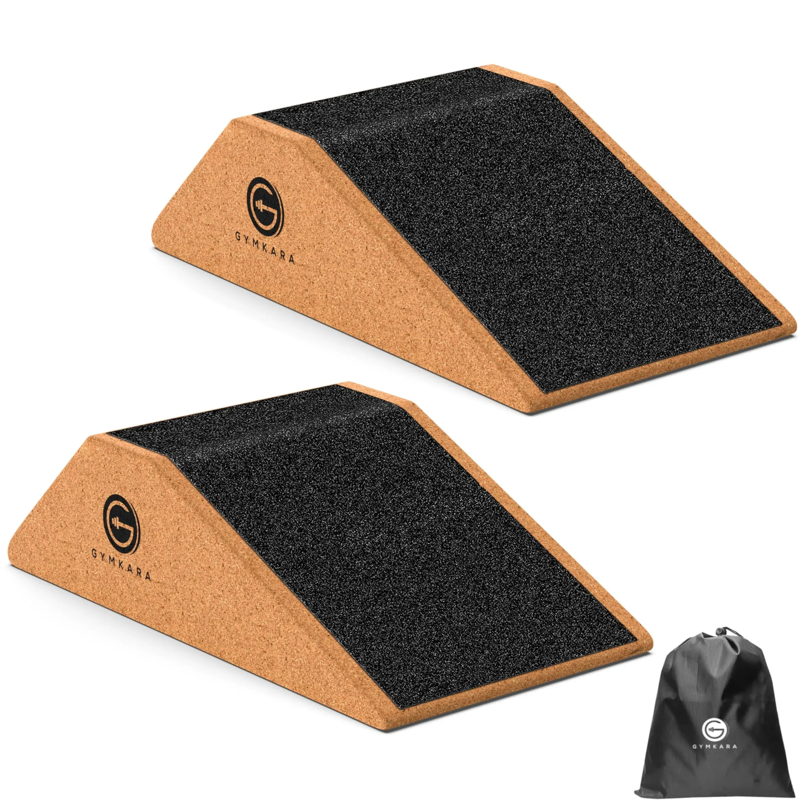 Squat Wedge Block Cork 2 Pack - Non Slip Heel Elevated Squat Wedge and Calf