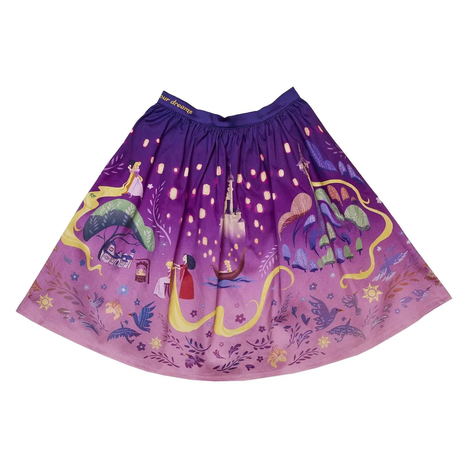 Disney Loungefly Stitch Shoppe Tangled Rapunzel Sandy Skirt Sz M New Without Pin