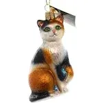 Old World Christmas Calico Cat Glass Ornament