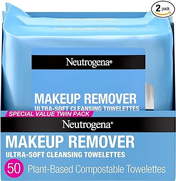 Neutrogena Makeup Remover Cleansing Towelettes, Twin Pack