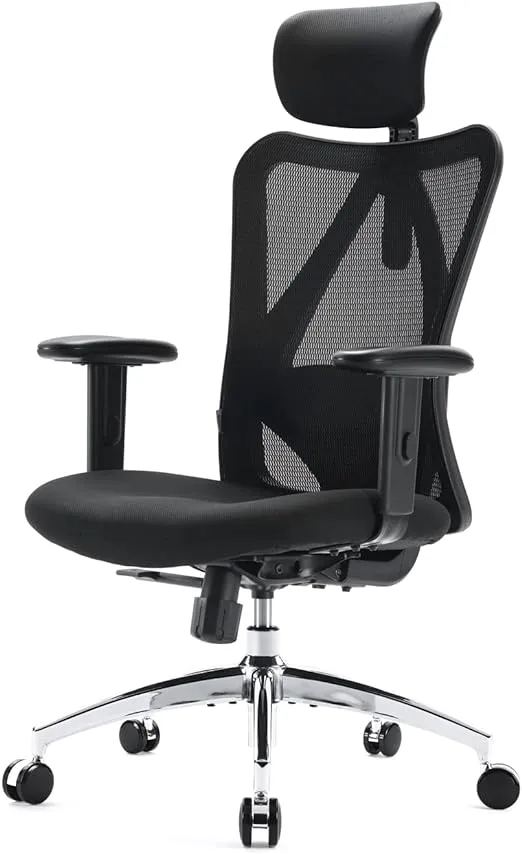 M18 Ergonomic Office Chair for Big and Tall People Adjustable Headrest with 2...