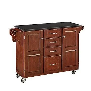 Home Styles 9100-1074 Create-A-Cart 9100 Series Cabinet Kitchen Cart with Granite Top, Cherry/Black