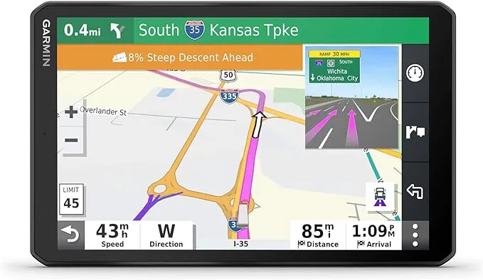 Garmin dezl OTR800, 8-inch GPS Truck Navigator, Easy-to-Read Touchscreen Display, Custom Truck Routing and Load-to-Dock Guidance 