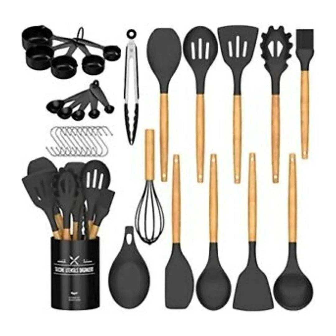 Umite Chef Kitchen Cooking Utensils Set, 33 pcs Non-Stick Utensils Spatula Set ...