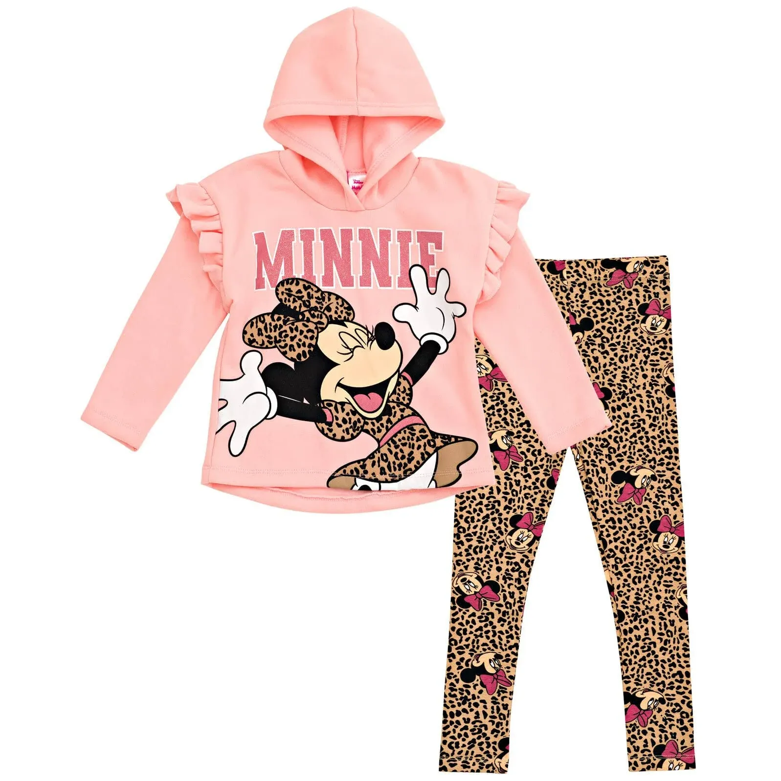 Disney Minnie Mouse Pullover Fleece Hoodie and Leggings Outfit Set