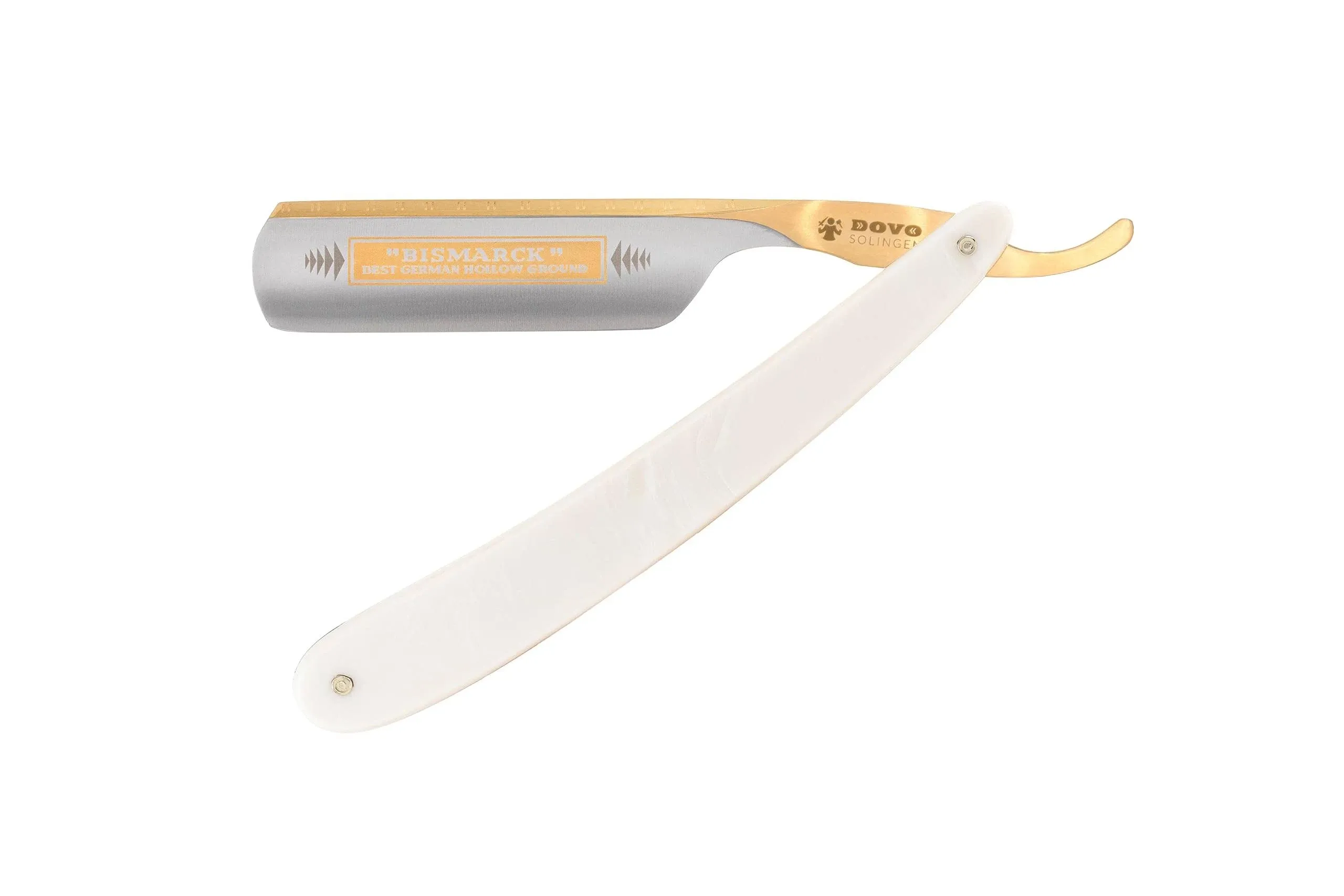 Dovo Bismarck Straight Razor, Pearl Acrylic, 6/8"