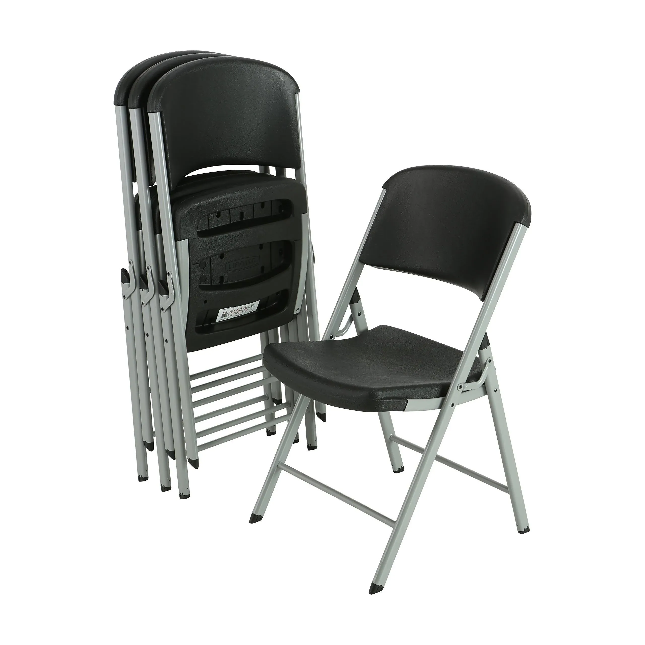 Lifetime Products Classic Commercial Folding Chair - 4 Pack Black