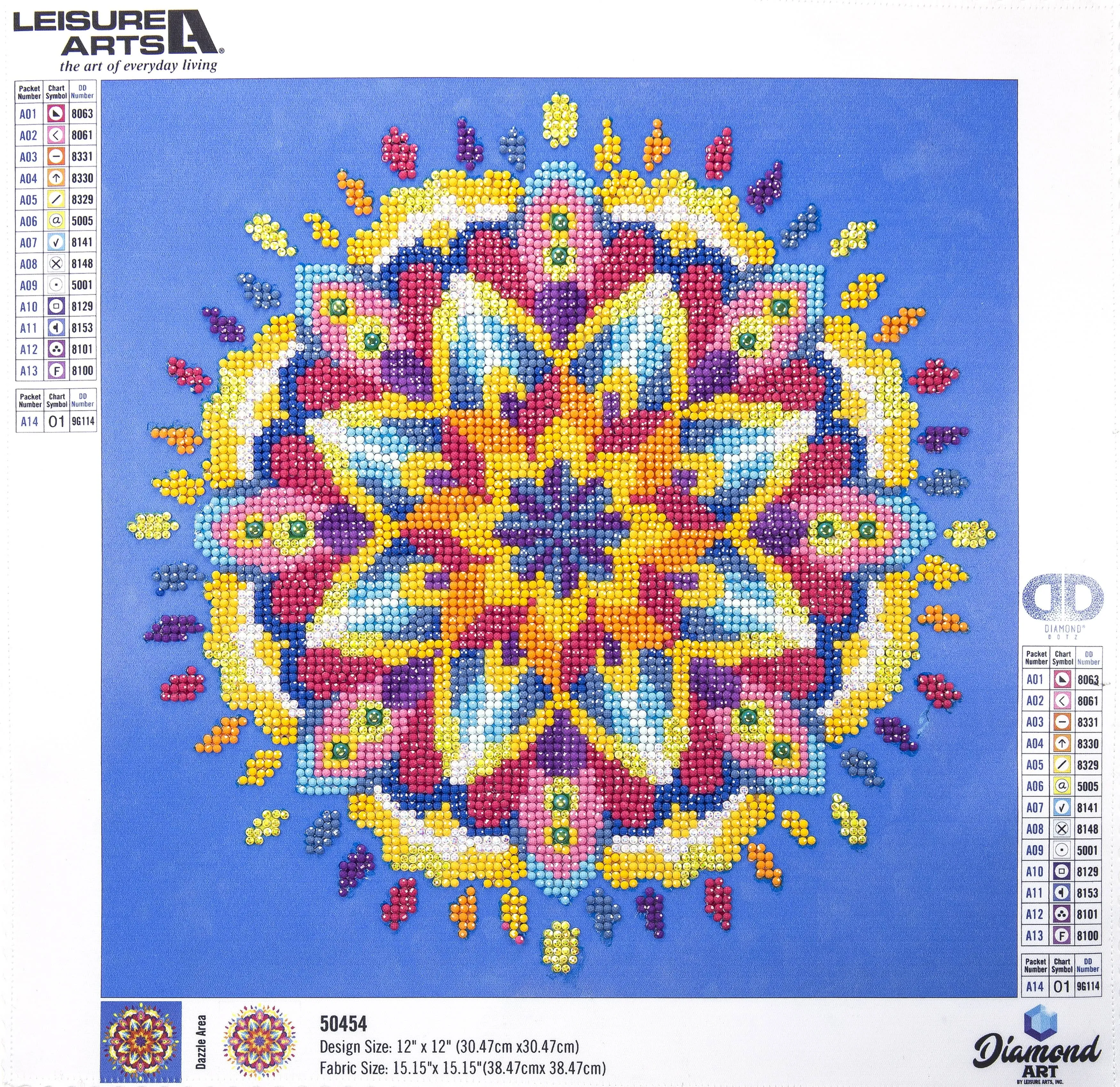 Leisure Arts Diamond Art Intermediate Kit 12&#034;X12&#034;-Blue Mandala