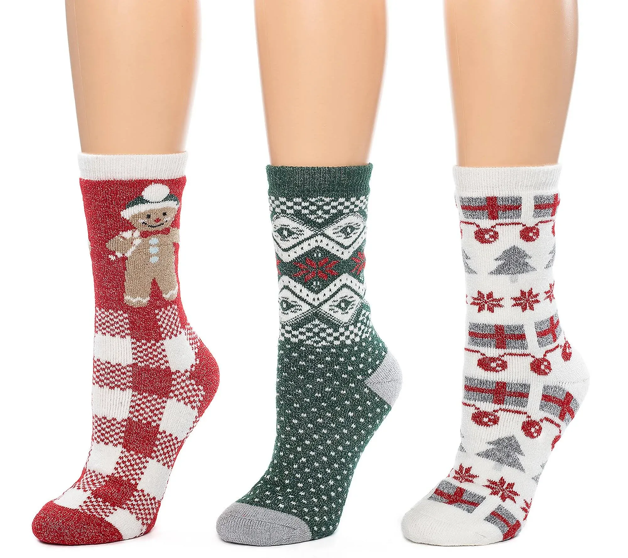 Cuddl Duds Women Holiday Christmas Gift Super Soft Multipack Lounge Socks