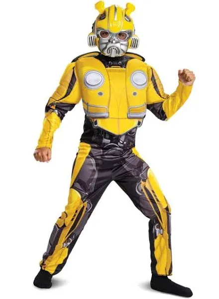 Disguise Transformers Bumblebee Costume for Kids. Official Licensed Autobot Yellow Volkswagen Bug Classic Muscle Costume Suit for Boys & Girls