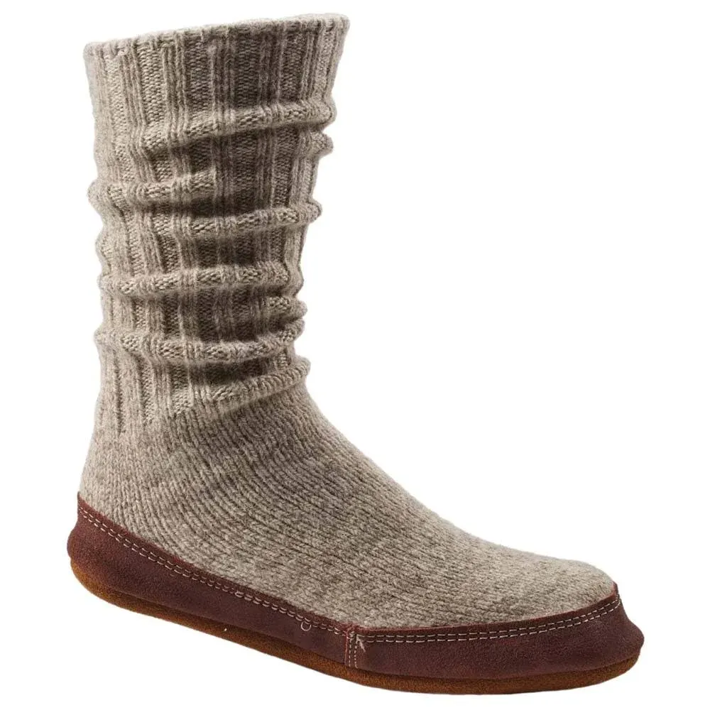 Acorn Slipper Sock - Charcoal Ragg Wool - XL