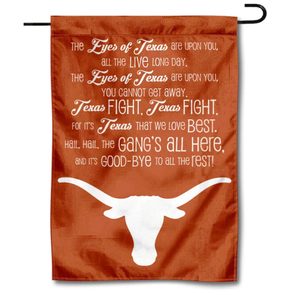 Texas UT Longhorns Eyes of Texas Fight Song Garden Flag and Yard Banner