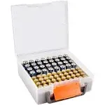 Battery Storage Organizer Battery Holder Case Holds 72pcs AA AAA Batteries, 