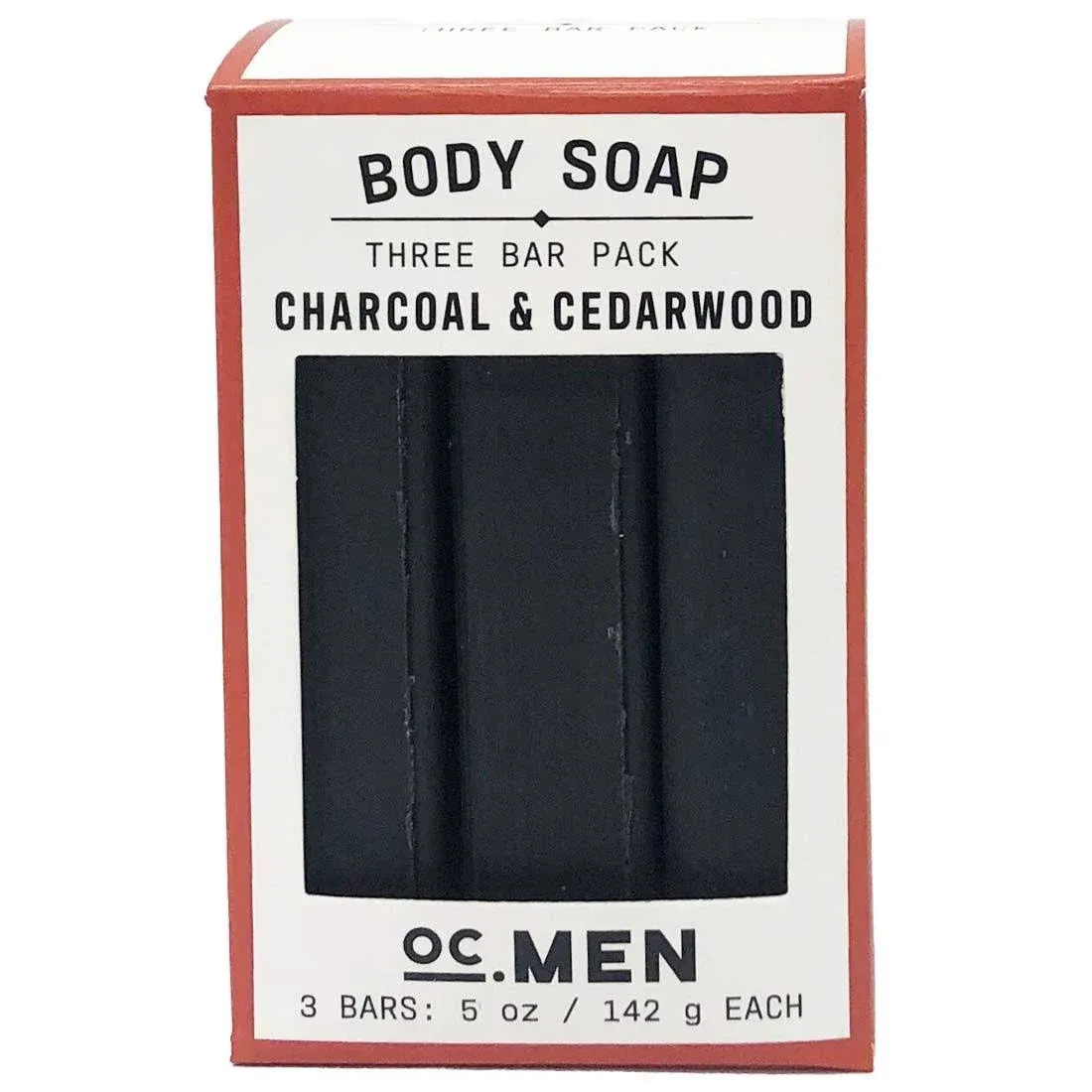 Olivia Care Activated Charcoal Cedarwood Bar Soap 3 Pack Set 100% Natural & Organic – For Face & Body - Deep Clean, Exfoliate, Moisturize & Hydrate - Amazing Masculine Fragrance - 3 X 5 OZ