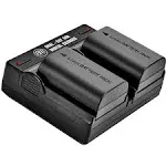 BM Premium 2-Pack LP-E6N Batteries with Dual USB Battery Charger for Canon EOS R,