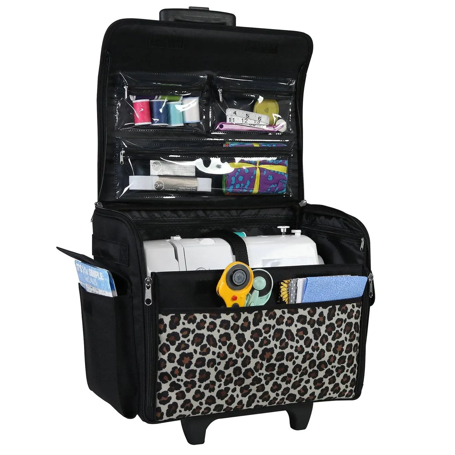 Sewing Machine Tote Rolling Carrying Case Storage Bag Travel Extendable Handle