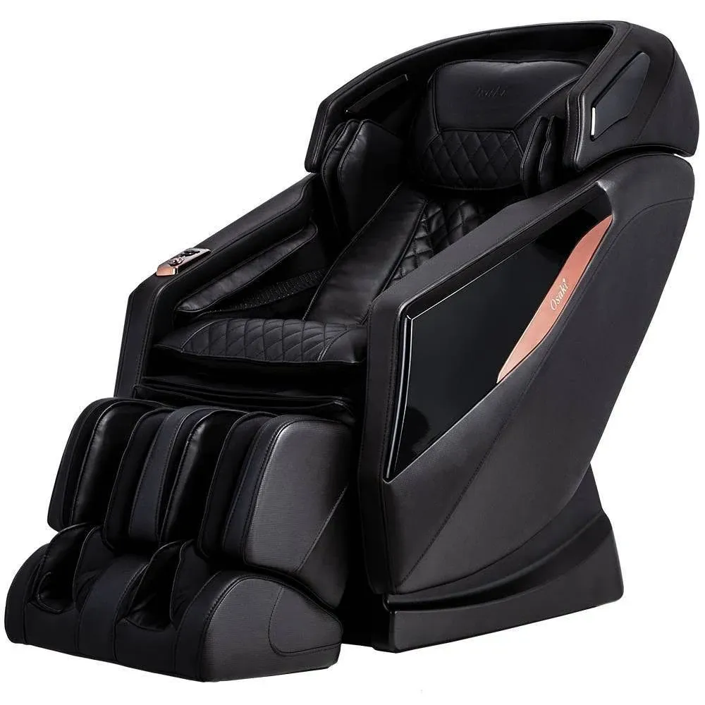 Yamato Series Black Faux Leather Reclining 2D Massage Chair with Heated Seat and Bluetooth Speakers