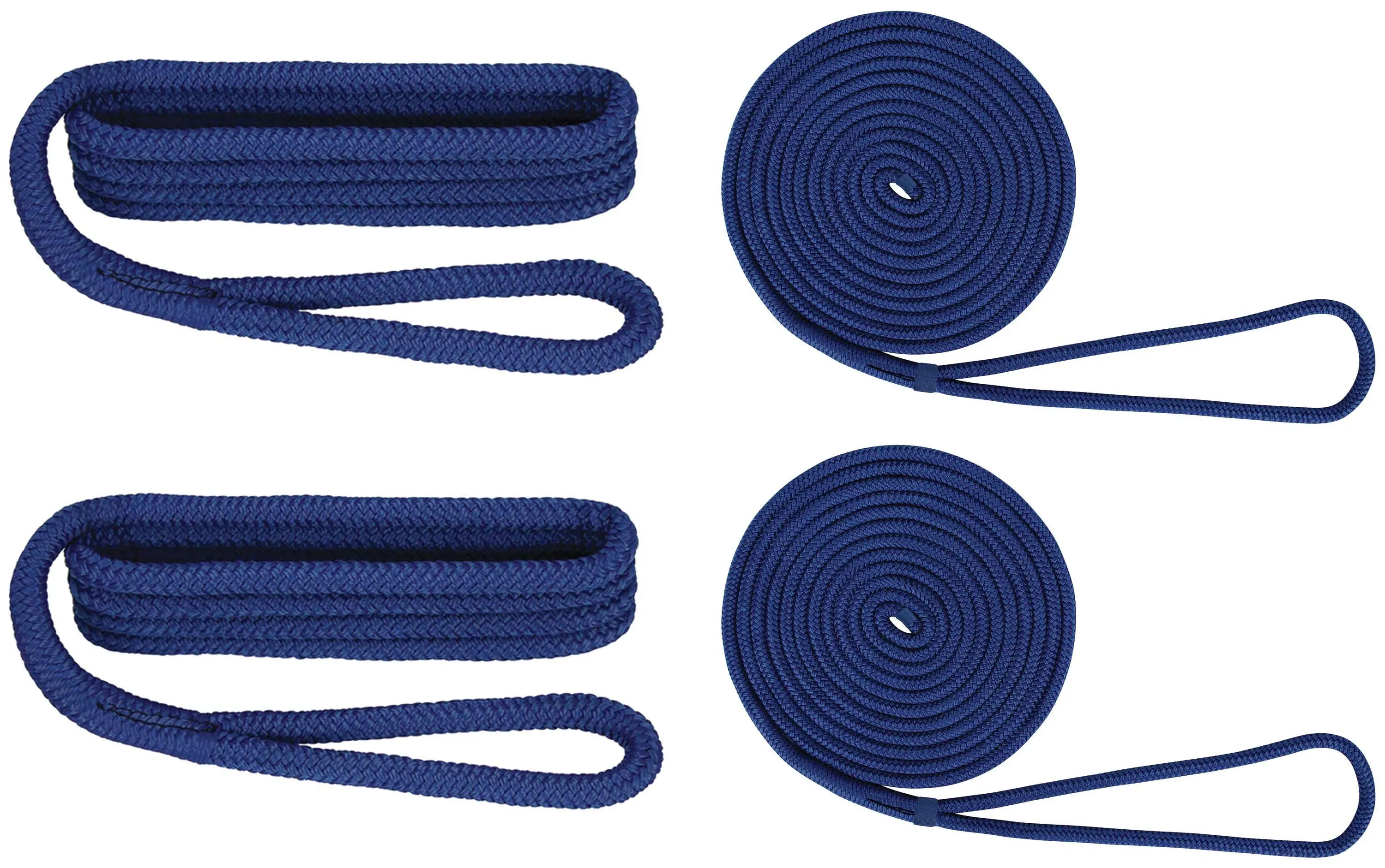 Extreme Max 3006.2696 BoatTector Premium Double Braid Nylon Dockside Rope Value Pack - 3/8", Blue