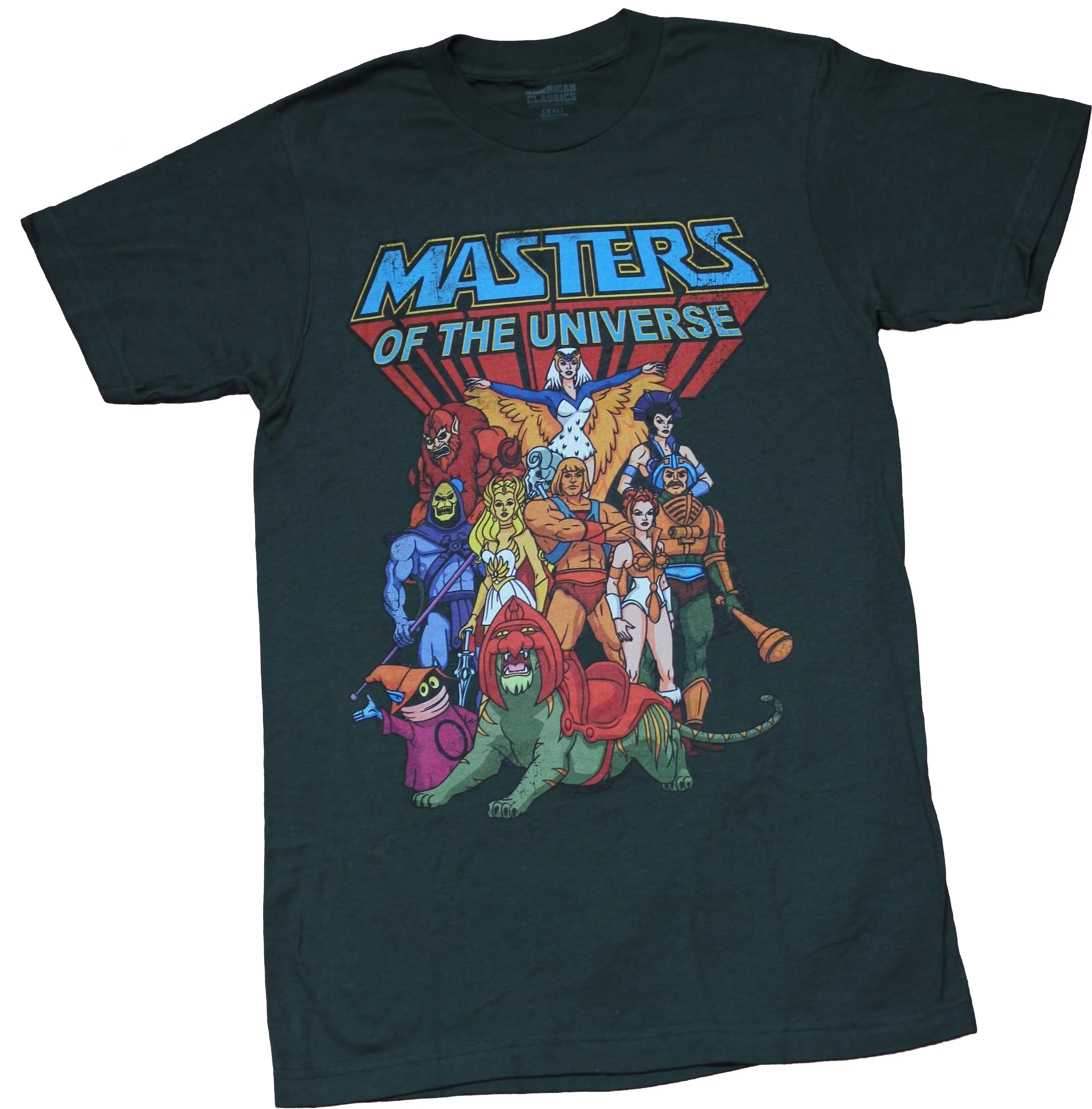 Masters of The Universe TV Series The Whole Group Gang Adult T-Shirt Tee