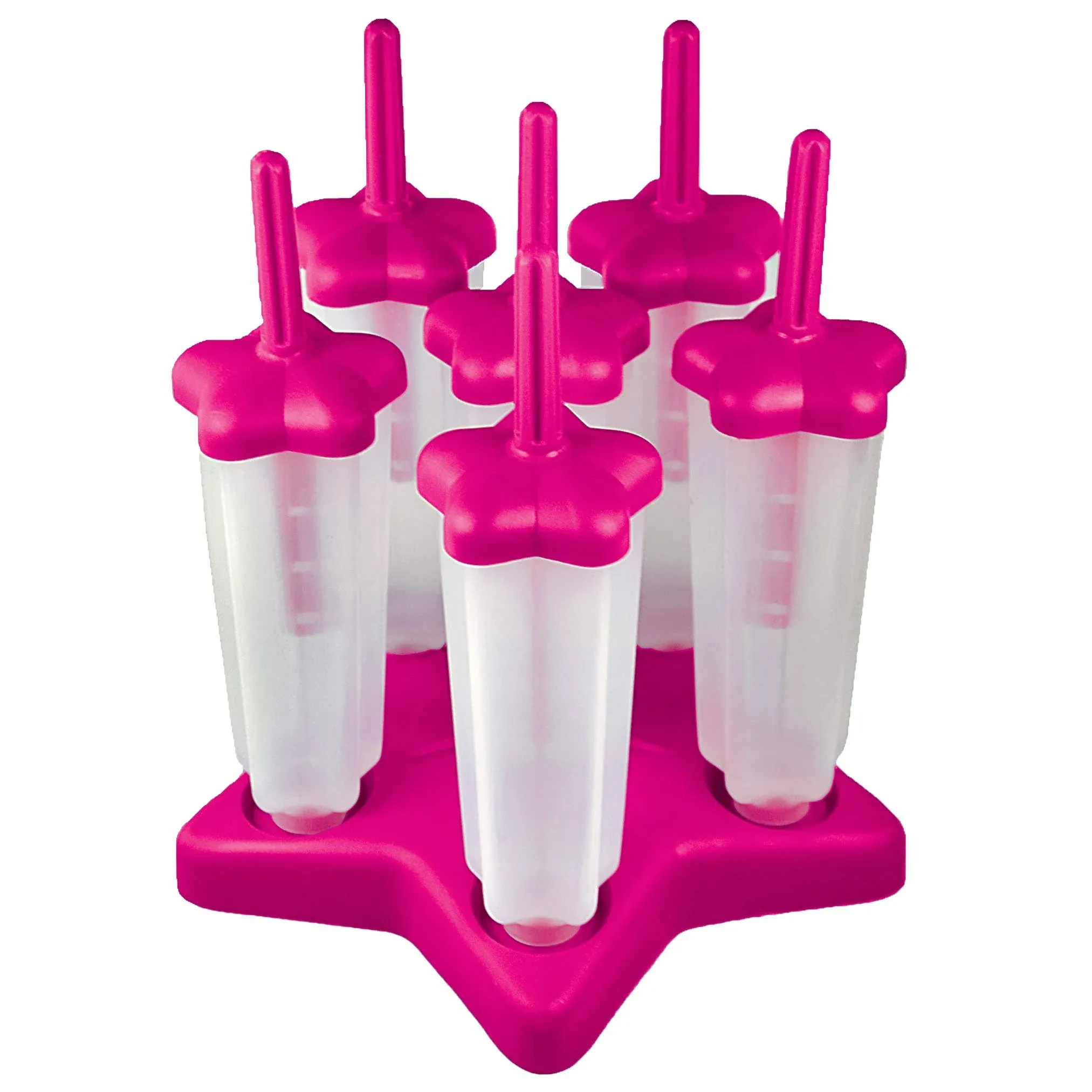 Tovolo Star Ice Pop Mold Popsicle Maker, Drip-Guard, Sturdy Base, Pink