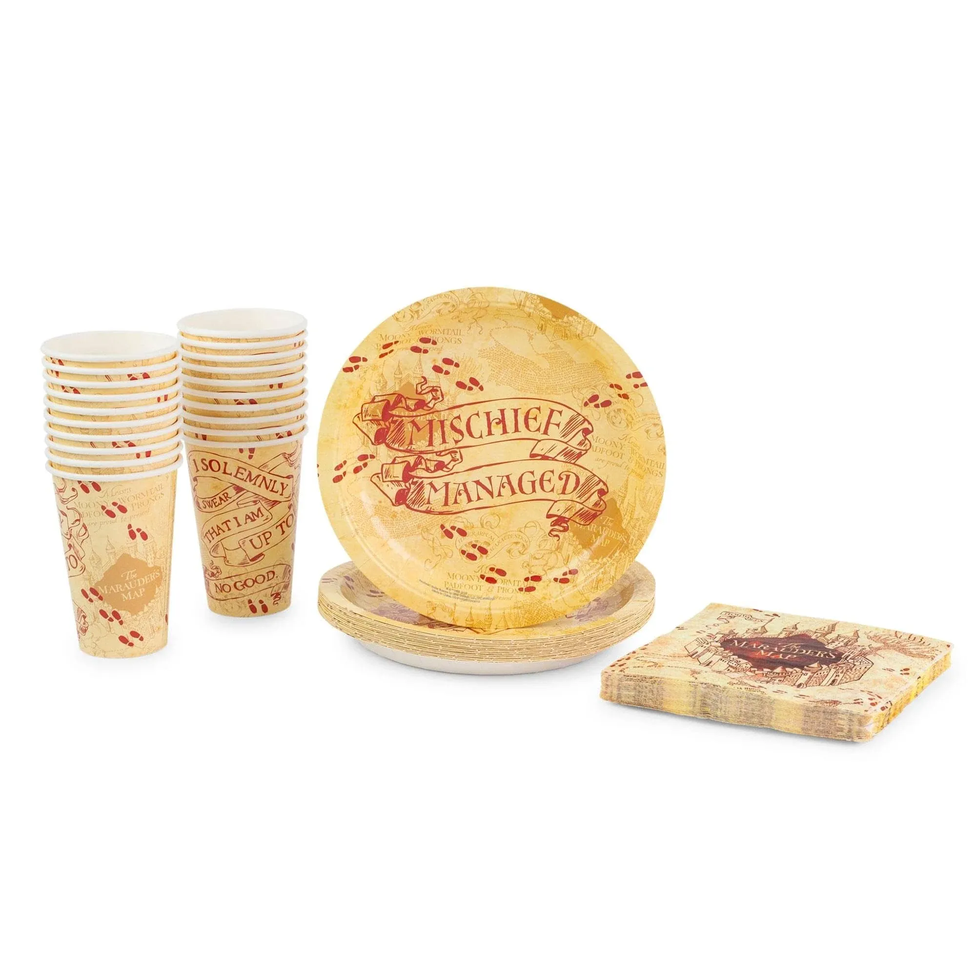 Silver Buffalo Harry Potter Marauder's Map Party Tableware Set