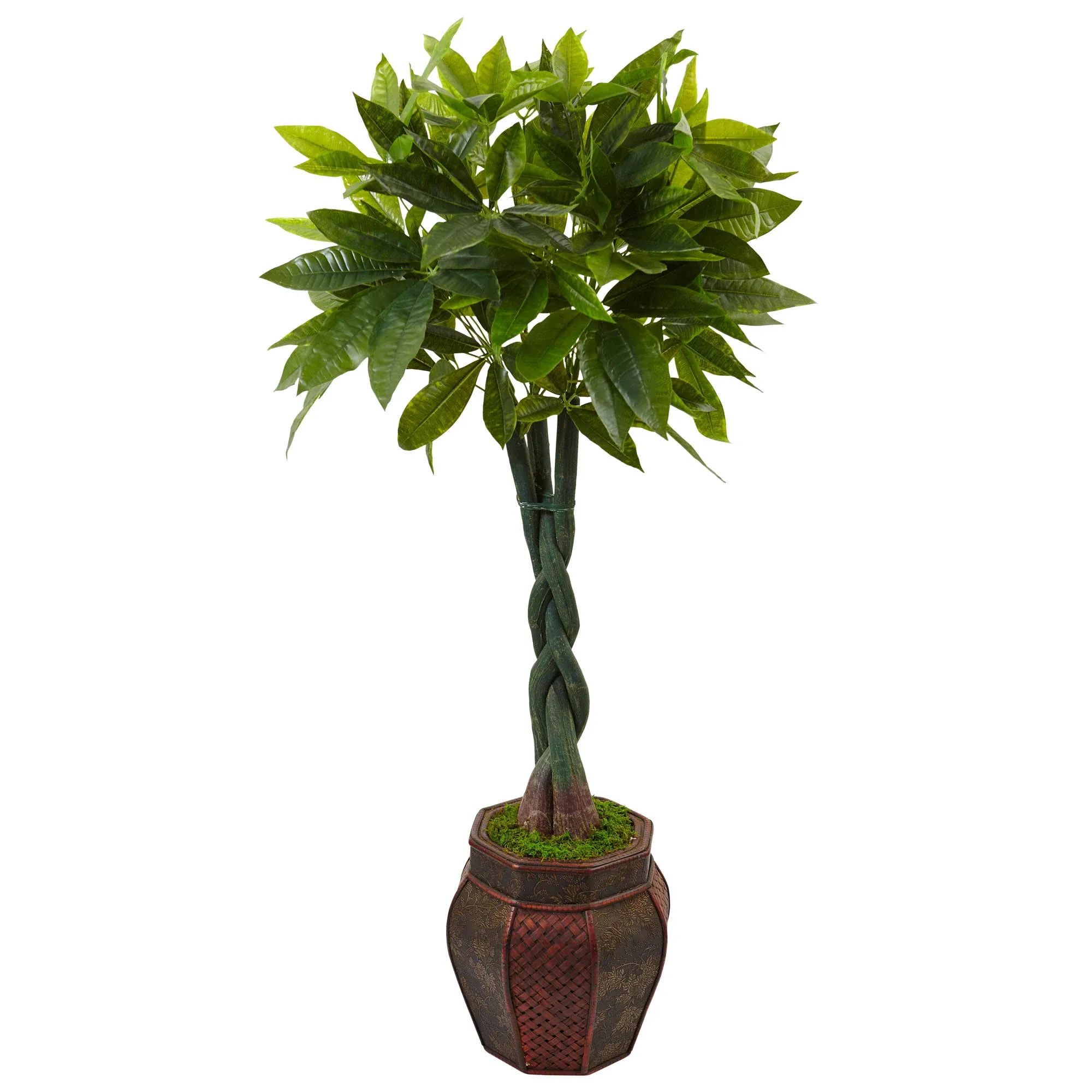 Nearly Natural 5969 N/A 4.5' Money Artificial Tree in Planter, Green