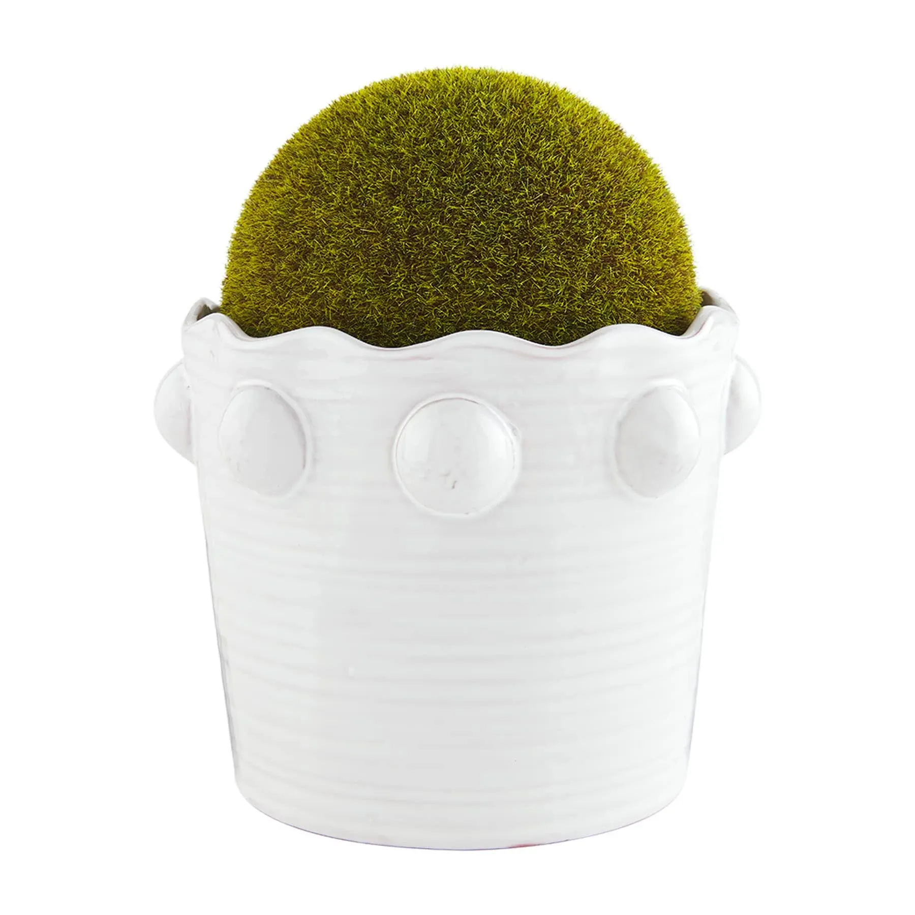 Sm Beaded Faux Moss Pot by Mud Pie