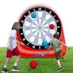 Giant Inflatable 6ft Tall Kick & Throw Darts Game | Soccer Darts Inflatable Dart Board with 6 Kick Balls, 6 Tennis Balls & Pumps | Perfect for Giant Yard Games, Giant Inflatable Games & Carnival Games